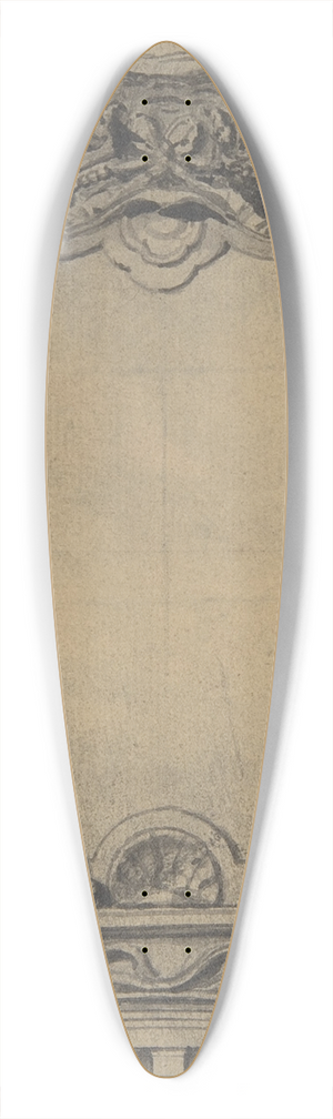 Gilles-Marie Oppenord - Study for a Cartouche 39.3 inch art pintail longboard deck