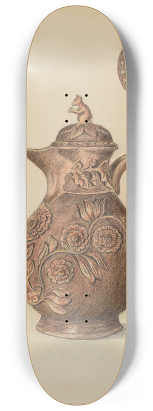 American 20th Century - Teapot 8.25 inch art skate deck
