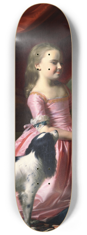 John Singleton Copley - Young Lady With A Bird And A Dog 8.25 inch art skate deck