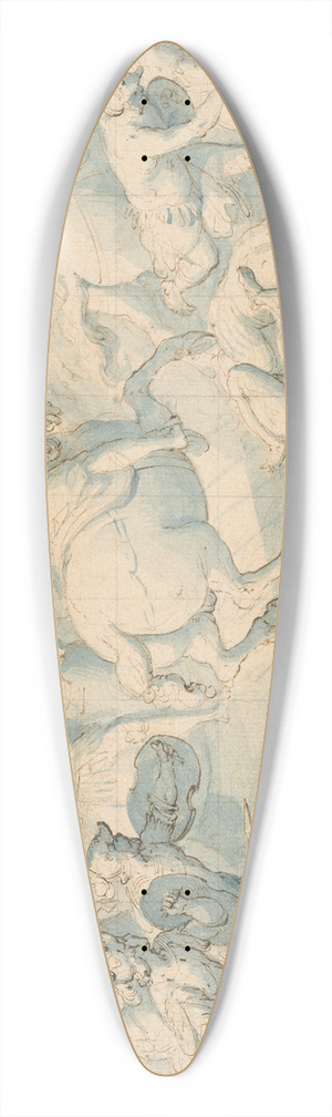 Giovanni Balducci - A Battle on a Bridge 39.3 inch art pintail longboard deck