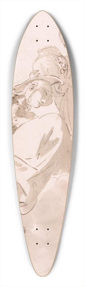 Giovanni Battista Tiepolo - Two Allegorical Figures for a Ceiling 39.3 inch art pintail longboard deck
