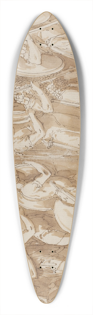 Giovanni Guerra - Romere p march; Marcus Aurelius, Pompejus og en oppasser overvrer marchen; ophold p marchen 39.3 inch art pintail longboard deck