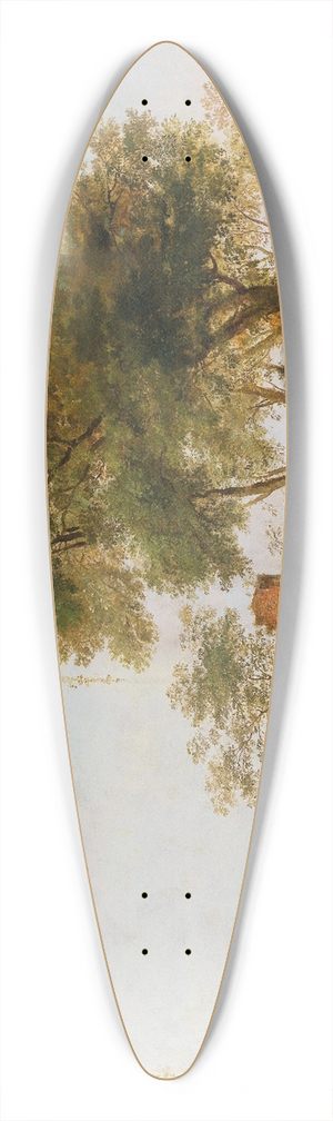 Giuseppe Bernardino Bison - A bucolic river landscape 39.3 inch art pintail longboard deck