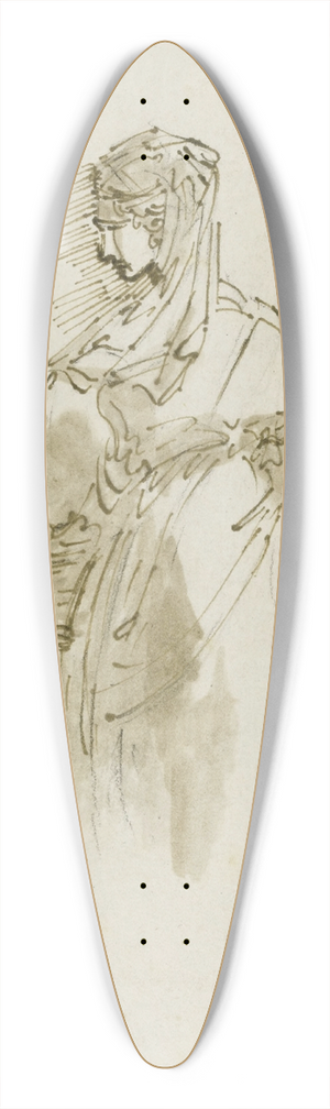 Giuseppe Bernardino Bison - Study figure for a Peasant woman holding a basket and rake 39.3 inch art pintail longboard deck