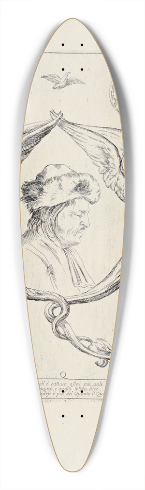 Giuseppe Maria Mitelli - Alfabeto in sogno Pl.17 39.3 inch art pintail longboard deck