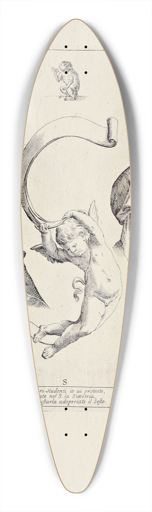 Giuseppe Maria Mitelli - Alfabeto in sogno Pl.19 39.3 inch art pintail longboard deck