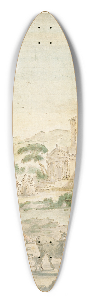 Giuseppe Zais - Landscape with Figures 39.3 inch art pintail longboard deck