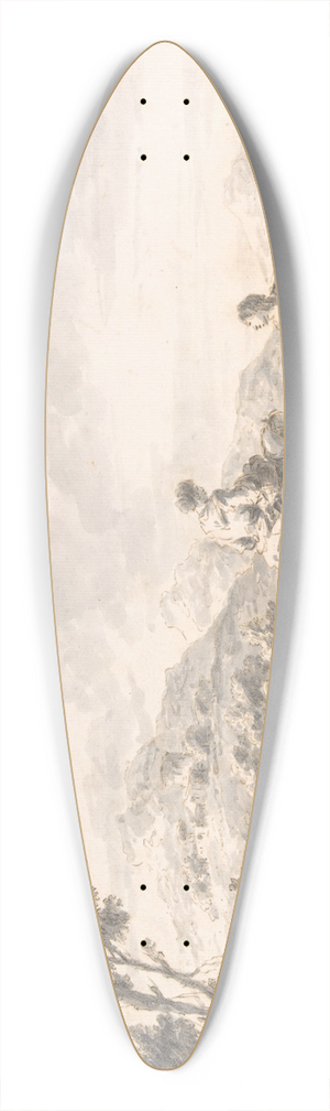 Giuseppe Zais - River Landscape with Two Mendicants and Other Figures 39.3 inch art pintail longboard deck