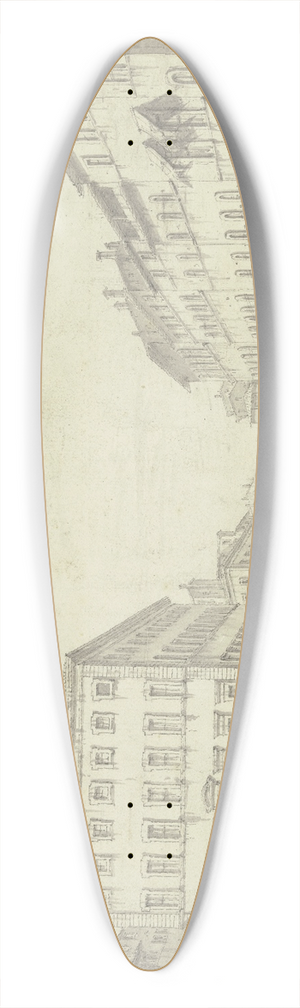 Giuseppe Zocchi - Ansicht eines Platzes mit einem Monument 39.3 inch art pintail longboard deck