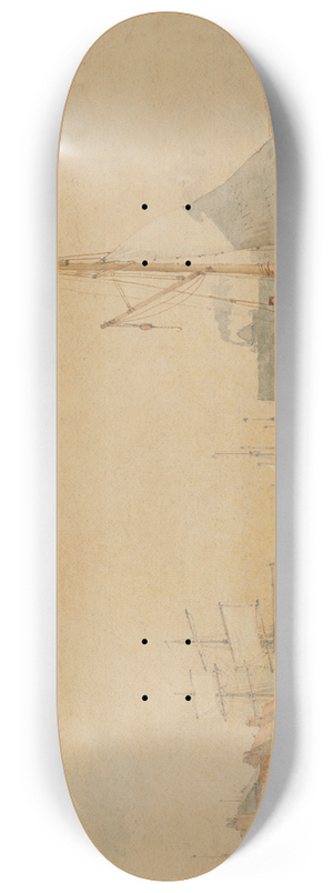 John Thirtle - A barge on a canal, Norfolk 8.25 inch art skate deck