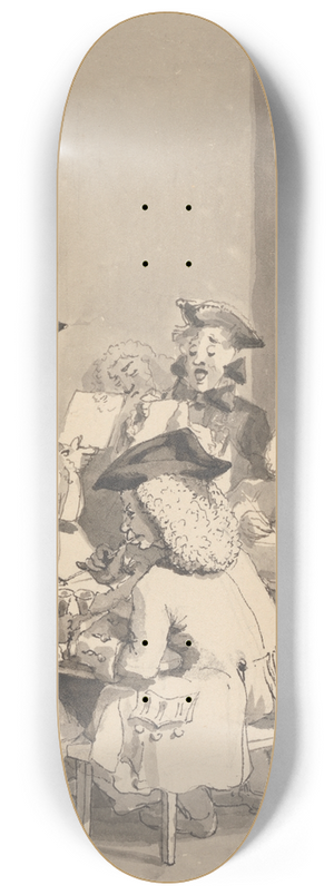 John Thomas Smith - Hogarth at Old Slaughters Hobbing with Highmore the Painter 8.25 inch art skate deck John Thomas Smith - Hogarth at Old Slaughters Hobbing with Highmore the Painter 8.25 inch art skate deck