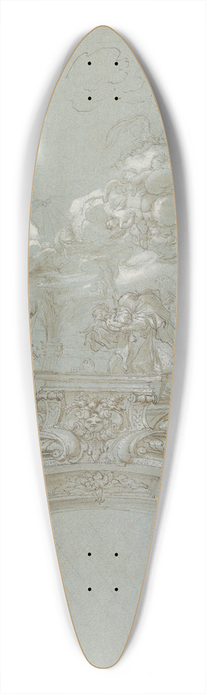 Gregorio de' Ferrari - Ceiling Design with the Presentation in the Temple 39.3 inch art pintail longboard deck