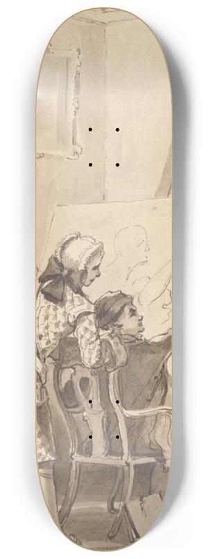 John Thomas Smith - Hogarth painting The Ladys Last Stake, in the Presence of Lord Charlemont 8.25 inch art skate deck John Thomas Smith - Hogarth painting The Ladys Last Stake, in the Presence of Lord Charlemont 8.25 inch art skate deck