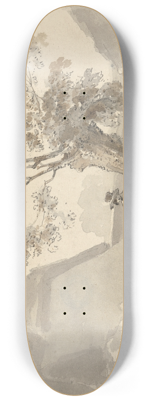John Thomas Smith - Man Beside a Stile 8.25 inch art skate deck