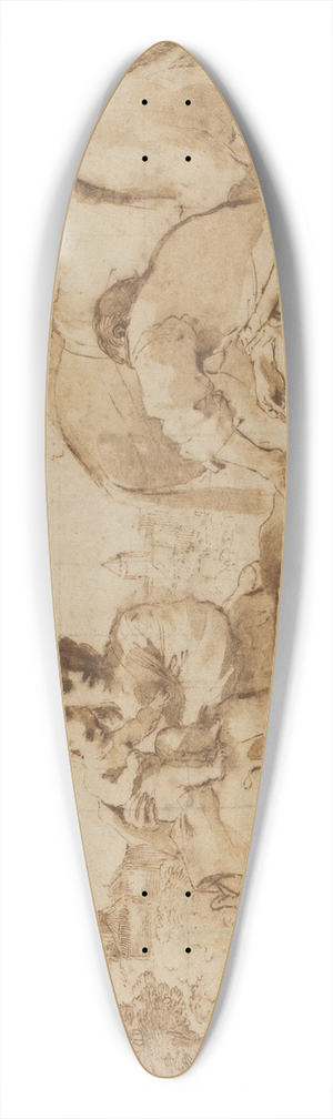 Guercino - The Rest on the Flight into Egypt 39.3 inch art pintail longboard deck