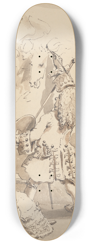 John Thomas Smith - Sir James Thornhills Boy Entering His Masters Painting Room to Deliver the Bundle and a Letter in the Presence of Lady Thornhill 8.25 inch art skate deck John Thomas Smith - Sir James Thornhills Boy Entering His Masters Painting Room to Deliver the Bundle and a Letter in the Presence of Lady Thornhill 8.25 inch art skate deck