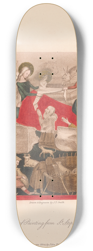 John Thomas Smith - Specimens of Painting from St. Stephens Chapel 8.25 inch art skate deck John Thomas Smith - Specimens of Painting from St. Stephens Chapel 8.25 inch art skate deck