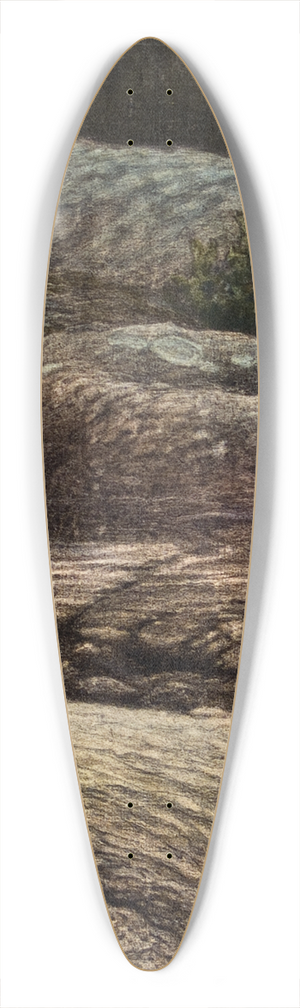 Gustaf Fjstad - Flat Rocks in Moonlight 39.3 inch art pintail longboard deck
