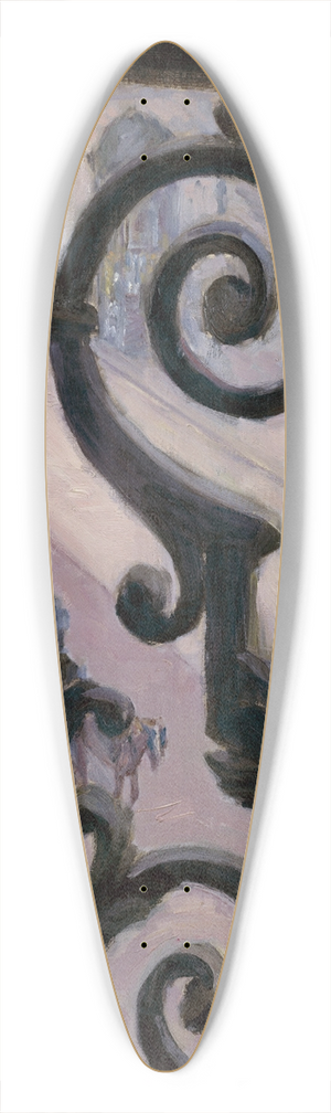 Gustave Caillebotte - View from a balcony 39.3 inch art pintail longboard deck