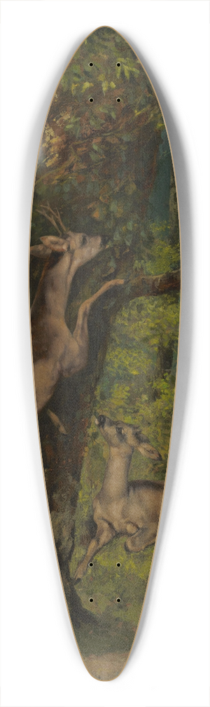 Gustave Courbet - Deer in the Forest 39.3 inch art pintail longboard deck