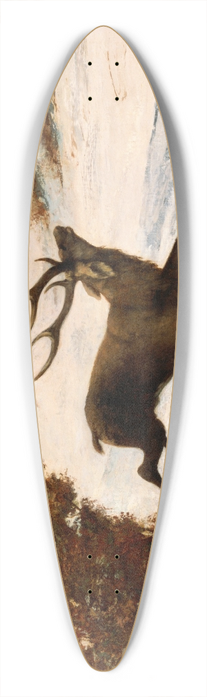 Gustave Courbet - Deer Running in the Snow 39.3 inch art pintail longboard deck