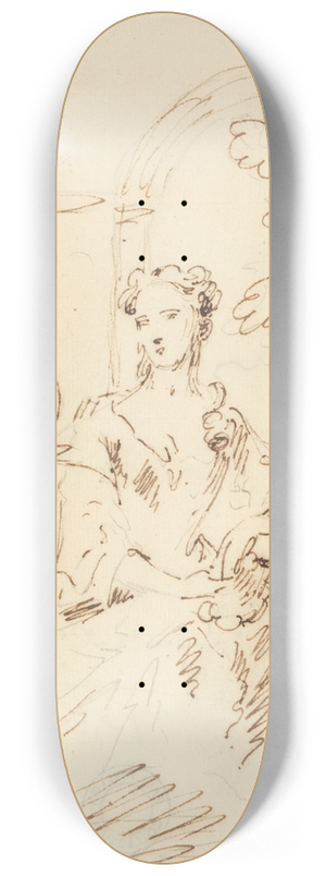 John Vanderbank - Lady and Cockatoo 8.25 inch art skate deck