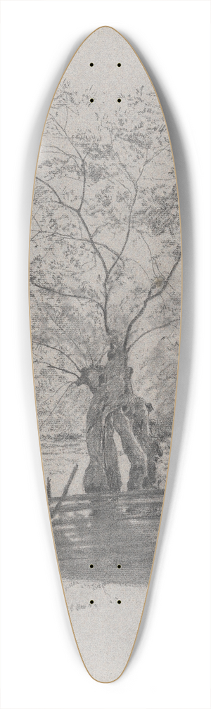 Gustav Kampmann - Drei Weiden hinter einem Lattenzaun 39.3 inch art pintail longboard deck