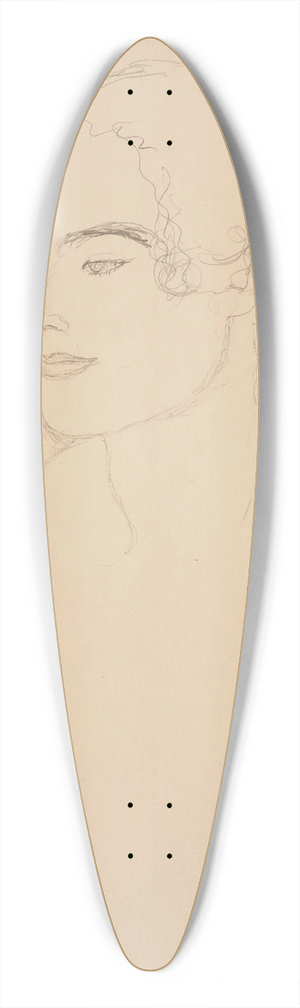 Gustav Klimt - Brustbild nach links (torso facing left) 39.3 inch art pintail longboard deck