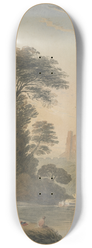 John Varley - Capriccio view on the Thames near Windsor 8.25 inch art skate deck