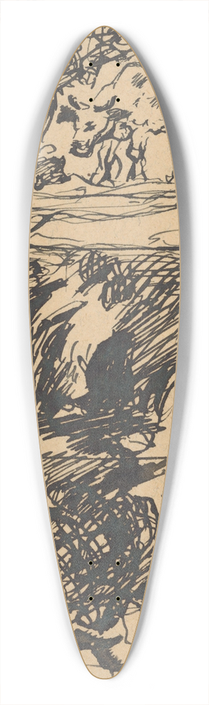 Gustv Mall - In the Fields 39.3 inch art pintail longboard deck