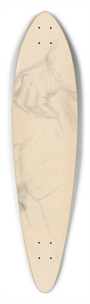 Gustv Mall - Study of Hands Holding a Stick 39.3 inch art pintail longboard deck