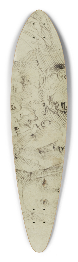 Hans Baldung - Studies of Heads 39.3 inch art pintail longboard deck