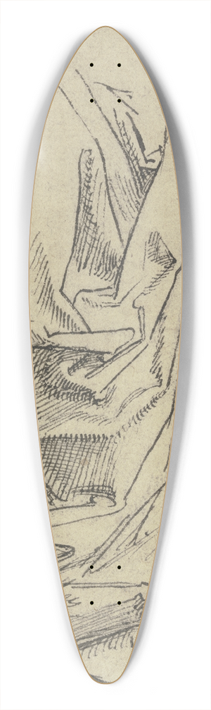 Hans Brosamer - Hanging pouf 39.3 inch art pintail longboard deck