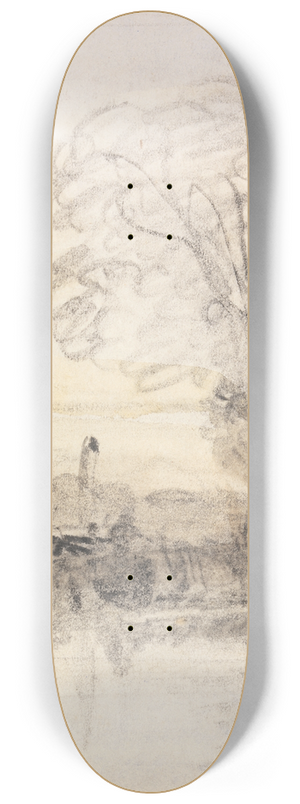 John Varley - Trees Overhanging a River 8.25 inch art skate deck