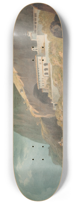 John Warwick Smith - A convent at Amalfi near Salerno, Italy 8.25 inch art skate deck