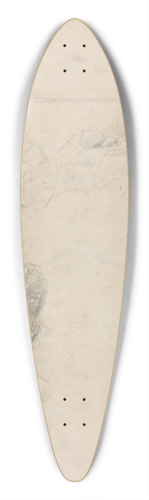 Hans Gude - Fra Ormya; kvinnehode 39.3 inch art pintail longboard deck