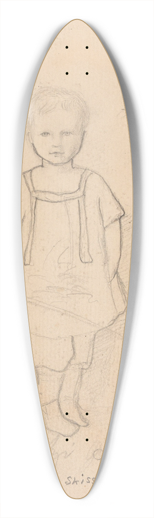 Hans Gude - Guttebarn med lekety 39.3 inch art pintail longboard deck