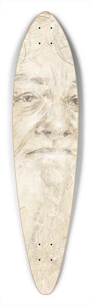 Hans Holbein The Elder - Study of a Bearded Man (verso) 39.3 inch art pintail longboard deck