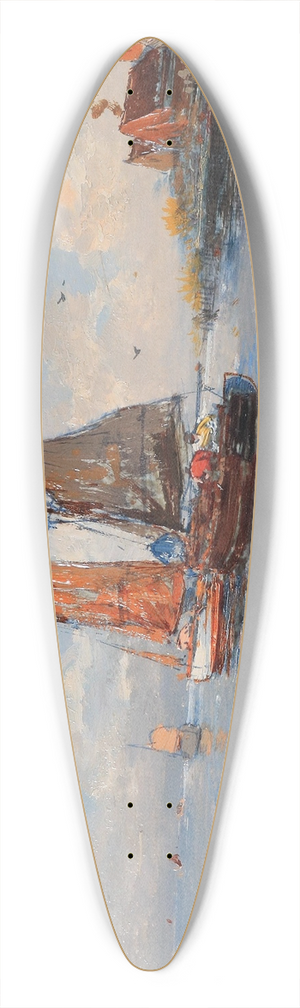 Hans Johann Wagner - Fischerboote II 39.3 inch art pintail longboard deck
