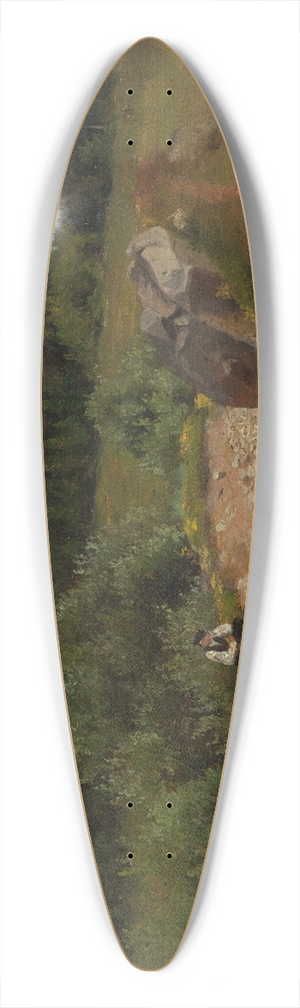 Hans Thoma - Steiniger Weg am Waldrand mit sitzendem Mann 39.3 inch art pintail longboard deck