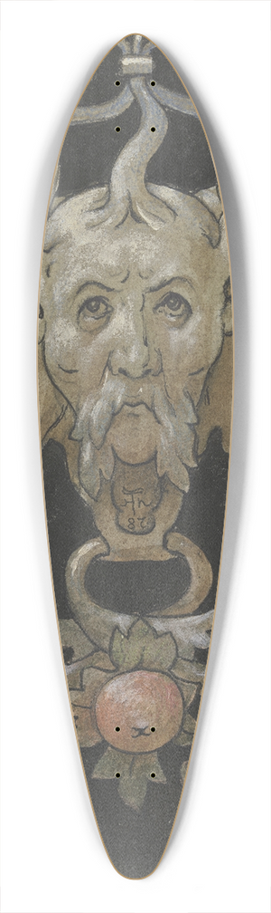 Hans Thoma - Three satyr masks 39.3 inch art pintail longboard deck