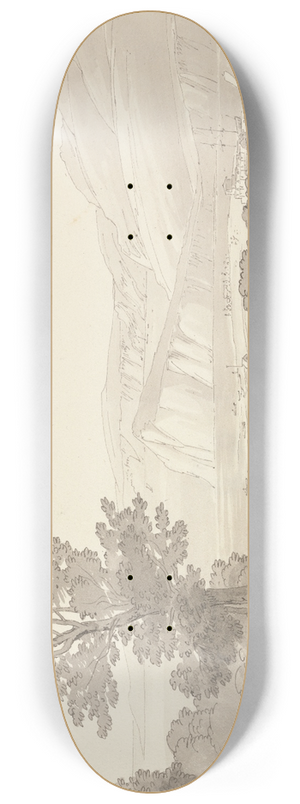John White Abbott - View from a Wood, Overlooking the River and Hills at Teignmouth, Devon 8.25 inch art skate deck