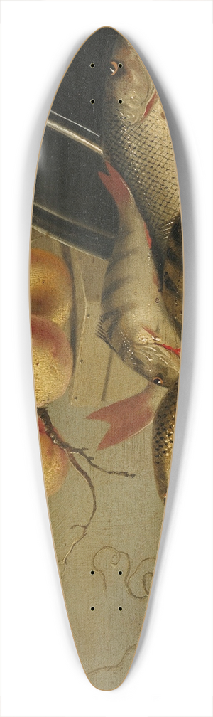 Harmen Steenwyck - Still Life with Fish and Fruit 39.3 inch art pintail longboard deck
