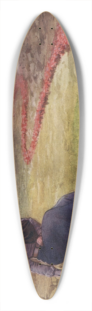 Harold Piffard - The Thin Red Line 39.3 inch art pintail longboard deck
