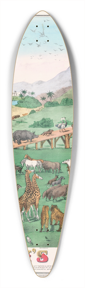 H. C. Tunison - Noahs Ark 39.3 inch art pintail longboard deck