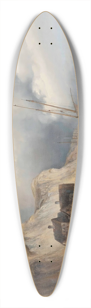 Heinrich Ambros Eckert - Loading hay on the Normandy coast 39.3 inch art pintail longboard deck