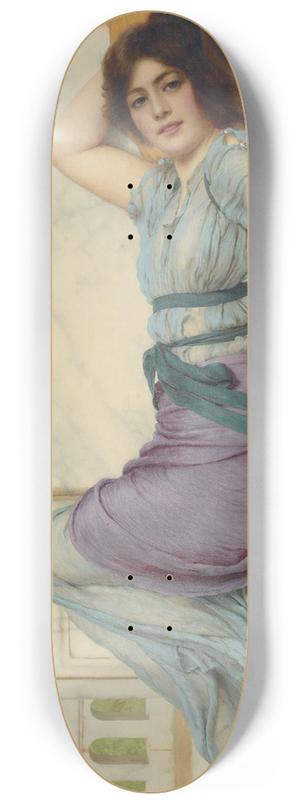 John William Godward - Mischief and Repose 8.25 inch art skate deck
