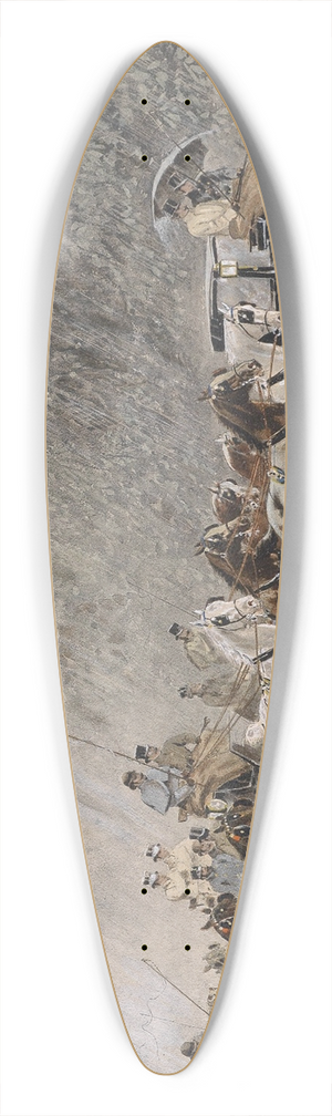 Heinrich Gottfried Wilda - Kutschenfahrt im Regen 39.3 inch art pintail longboard deck