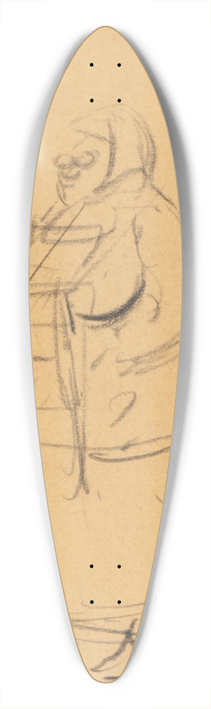 Heinrich Zille - Fllige Dame 39.3 inch art pintail longboard deck