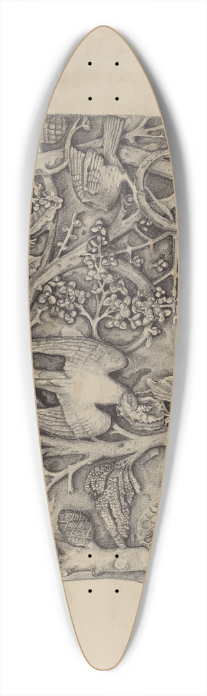 Helen Blumenstiel - Carved Stone Pattern 39.3 inch art pintail longboard deck